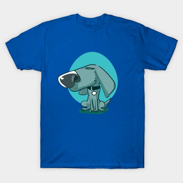 blue puppy sweet dog funny cartoon T-Shirt by anticute